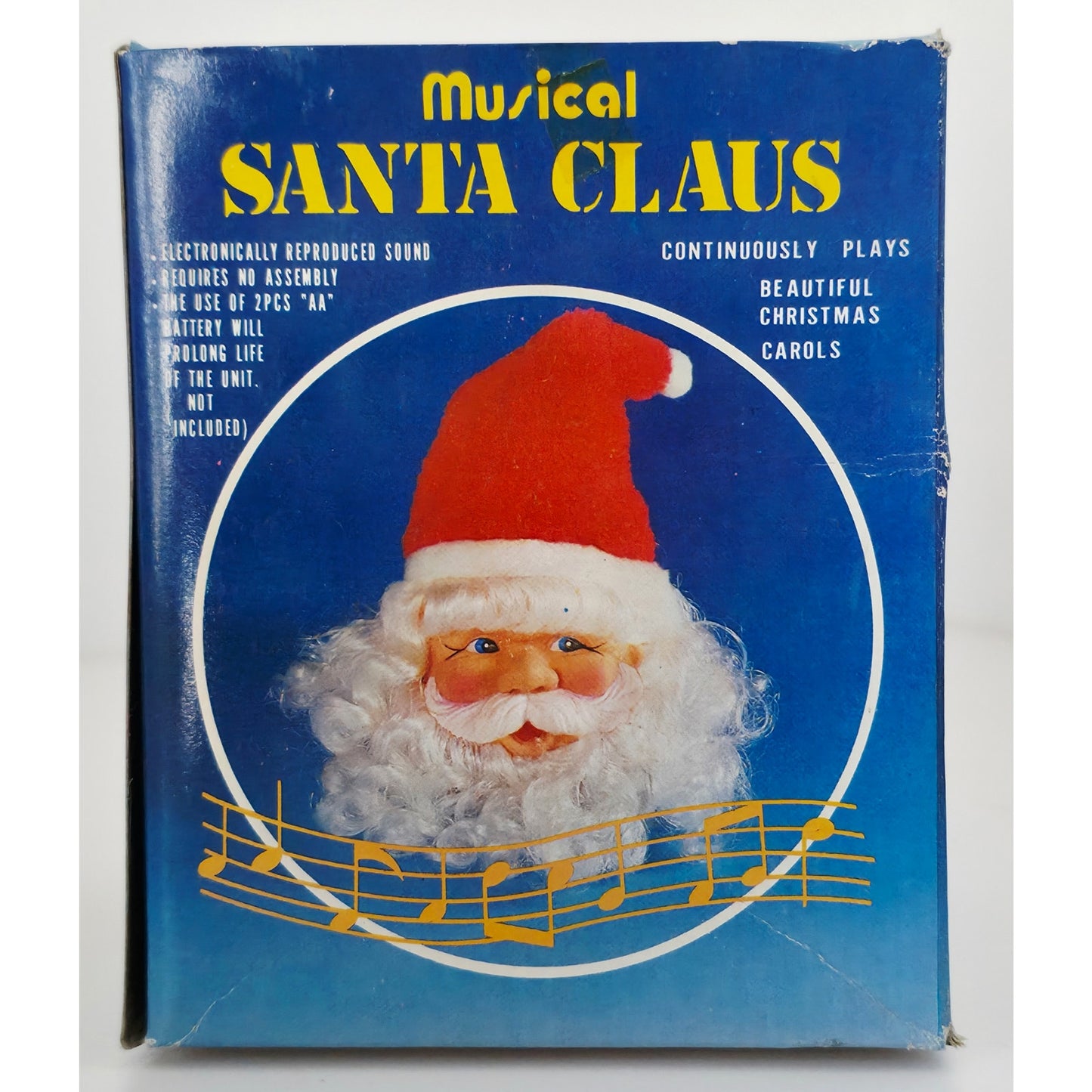 VINTAGE *NEW* 1970's Musical Santa Claus Ornament Plays Christmas Carols