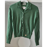 VINTAGE *NEW* 1960's Green Collared Women's Sweater by Ban-Lon 100% Nylon Size 40