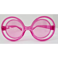 VINTAGE *NEW* 1970's Glam Unisex Pink Round Frame with Pink Lens Sunglasses