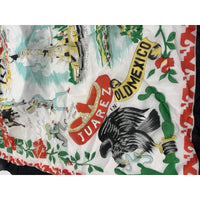 VINTAGE "NEW" 1950's "Juarez" Hand-Rolled Silk Rayon Scarf 31" x 31" - Black
