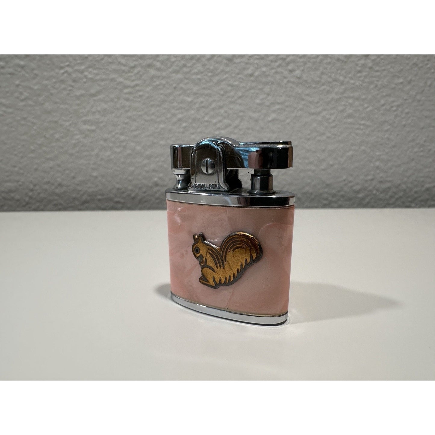 VINTAGE *NEW* 1956 Royal Star Lighter Pink with Gold Squirrel