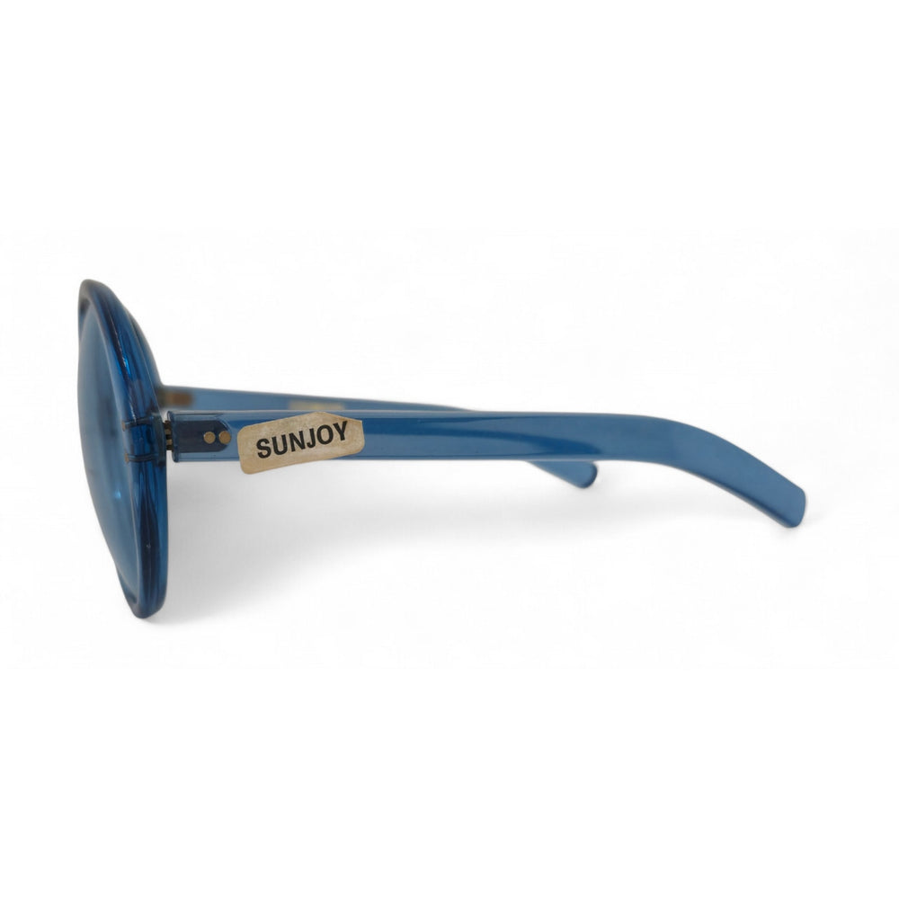 VINTAGE *NEW* 1970's Sunjoy Unisex Blue Frame with Light Blue Lens Oversized Sunglasses