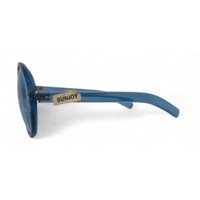 VINTAGE *NEW* 1970's Sunjoy Unisex Blue Frame with Light Blue Lens Oversized Sunglasses