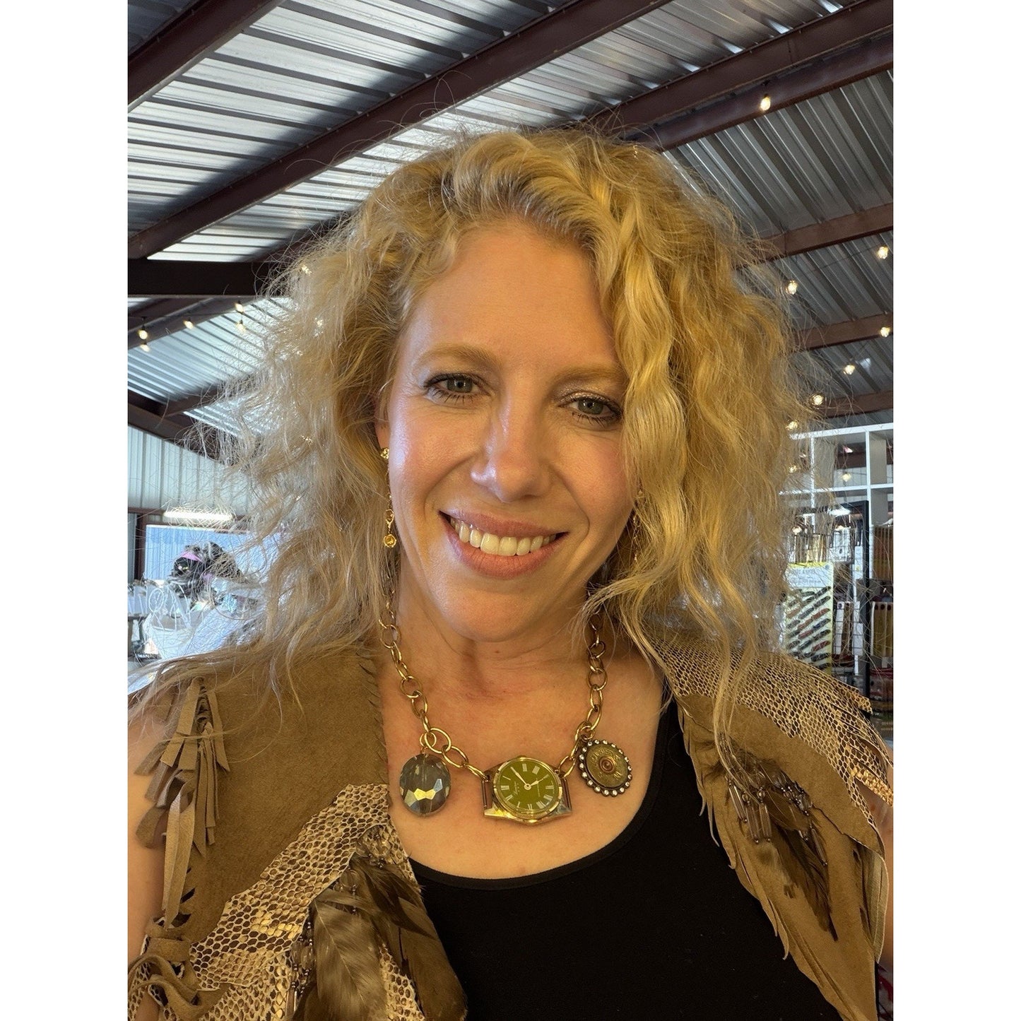 "The Grit & Grace Necklace" Montreaux Watch Face Crystal Pendant Shotgun Shell