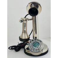 VINTAGE *PRISTINE* 1920's Art Thang Candlestick Rotary Spanish Telephone Restored