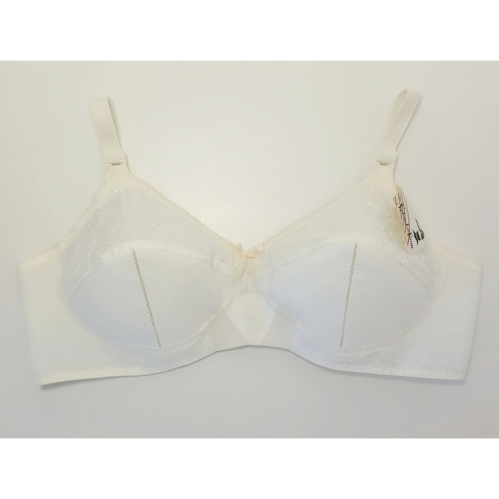 VINTAGE *NEW* 1960's Splendor Form Women's Bullet Bra White w/Center Flower 40B