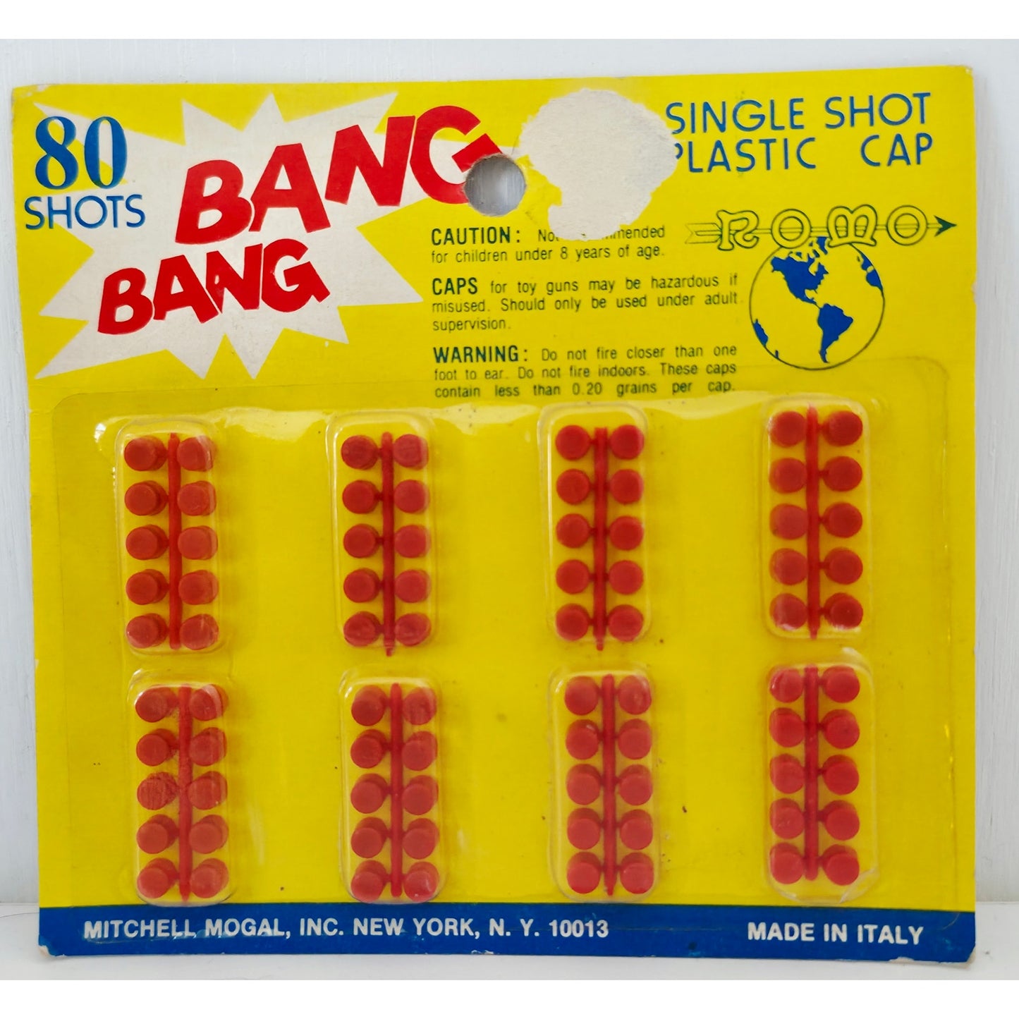 VINTAGE *NEW* 1970's Bang Bang Single Shot 80 Plastic Caps for Toy Guns Italy
