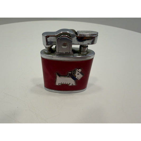VINTAGE *NEW* 1956 Royal Star Japanese Super Lighter Red with White Scottie