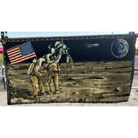 VINTAGE *PRISTINE* 1960's Landing On The Moon Velvet Tapestry