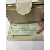 VINTAGE *NEW* 1970's Cream Leather - Check, Change, Credit Card, ID Wallet