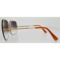 VINTAGE *NEW* 1970's Glam Unisex Sunglasses Black Frame with Smoke Grey Lens