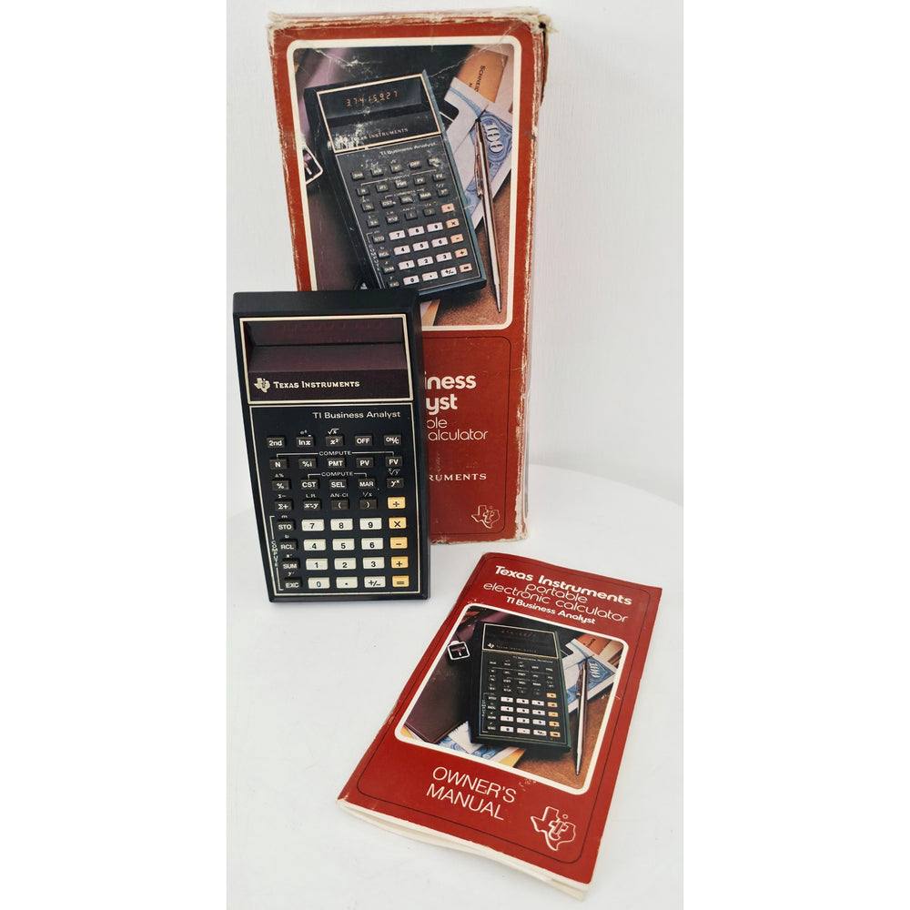 VINTAGE *PRISTINE* 1976 1st Generation Texas Instruments Business Analyst Portable Electronic Calculator