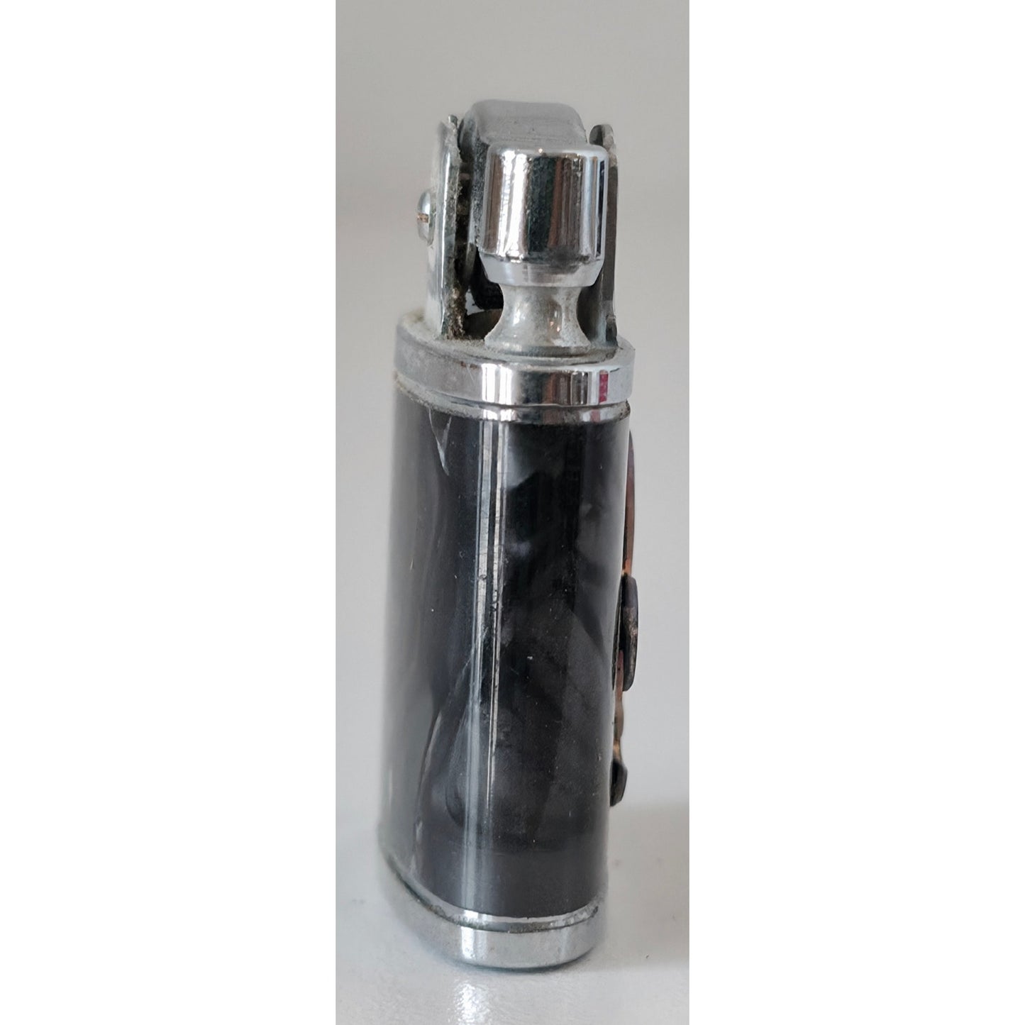 VINTAGE *NEW* 1956 Royal Star Japanese Super Lighter Black/Gray w/ Fleur-De-Lis