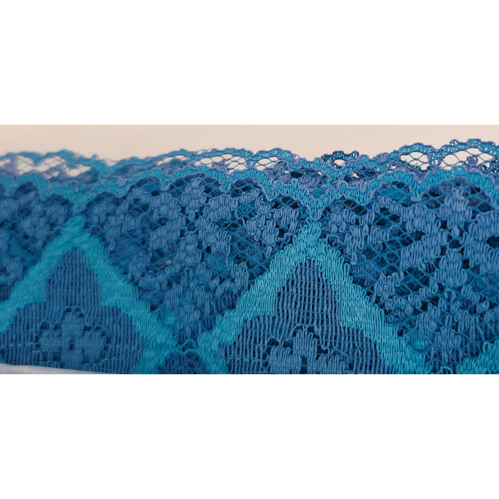 VINTAGE *NEW* 1950's Blue Lace Oblong 52"X 70" Flannel Back Tablecloth Made in USA