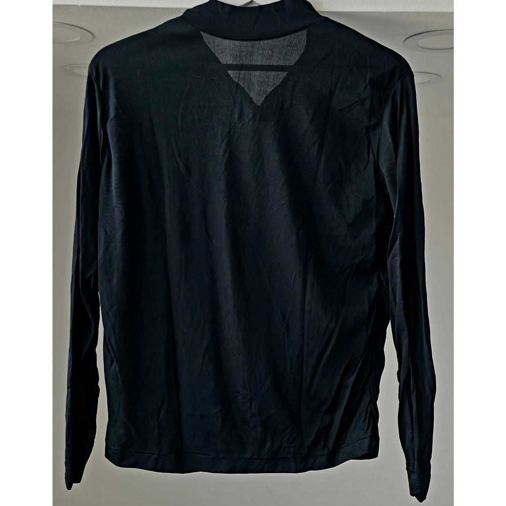 VINTAGE *NEW* 1970's Women's Black Stretch Long Sleeve Shirt 100% Nylon Size M