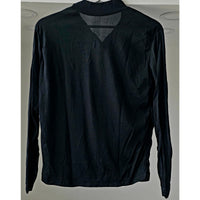 VINTAGE *NEW* 1970's Women's Black Stretch Long Sleeve Shirt 100% Nylon Size M