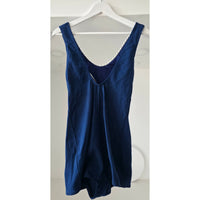 VINTAGE *NEW* 1960's ILGWU Navy Blue  100% Jersey One Piece Swimsuit Size 12 (44)