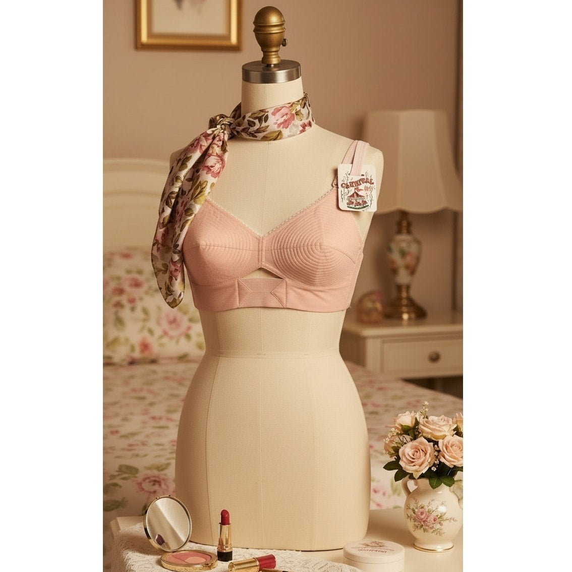 VINTAGE *NEW* 1960's Carnival Women's Pink Bullet Bra Size 32A USA