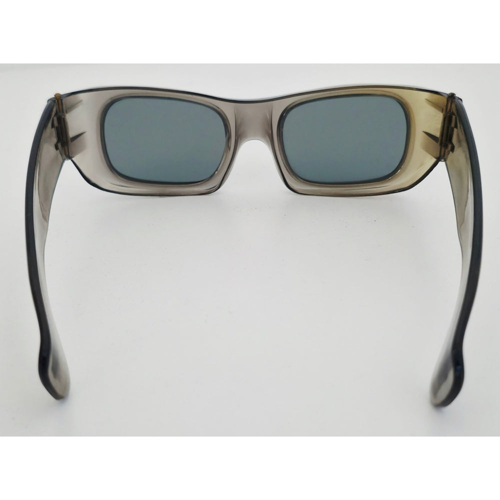 VINTAGE *PRISTINE* 1970's Glam Unisex Gray Frame with Blue Tinted Lenses