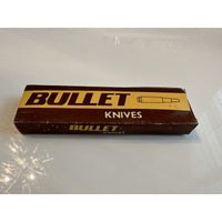 VINTAGE *NEW* Bullet Knife Wood Handle, Brass Trim