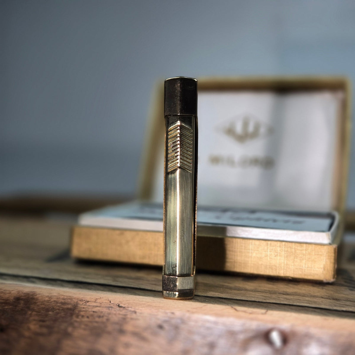 VINTAGE *NEW* 1960's JJJ Gold Butane Lighter Japan