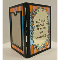 VINTAGE *NEW* 1960's Stained Glass Rememberance Folding Picture Frame C