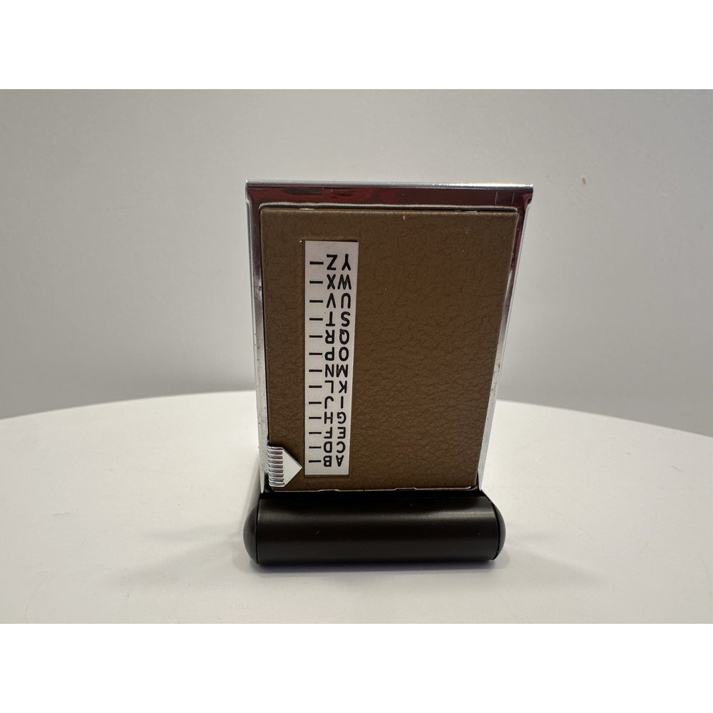 Vintage *NEW* 1960's Mini INDEX A-Z Flip Open Telephone Address Rolodex Brown