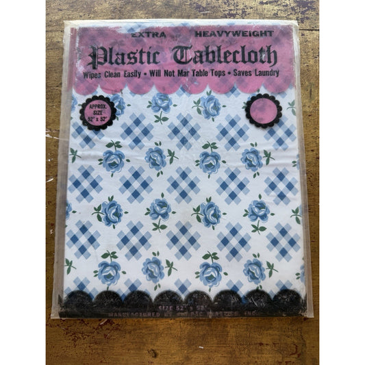 VINTAGE *NEW* 1960's Sir-Pac Heavyweight Plastic 52" X 52" Tablecloth USA