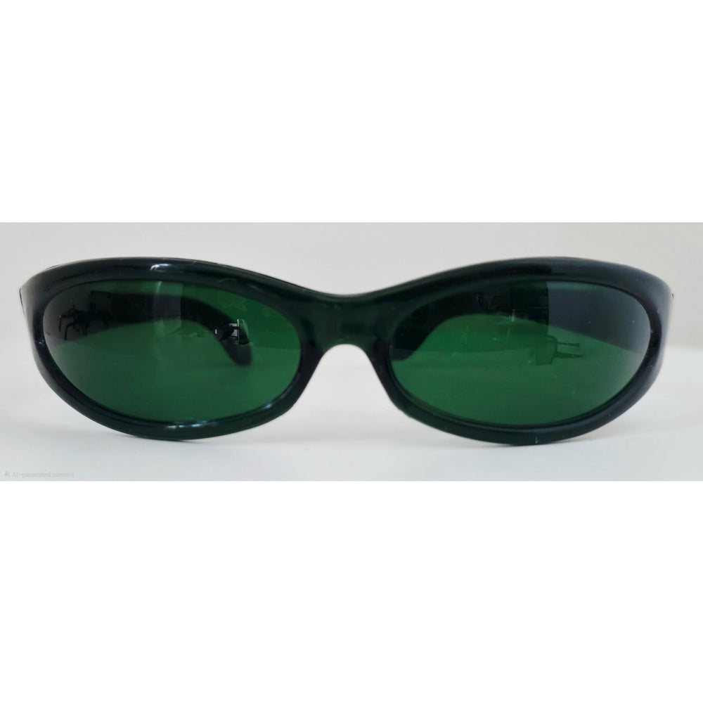 VINTAGE *NEW* 1970's Glam Unisex Thin Black Frame with Green Lens Sunglasses