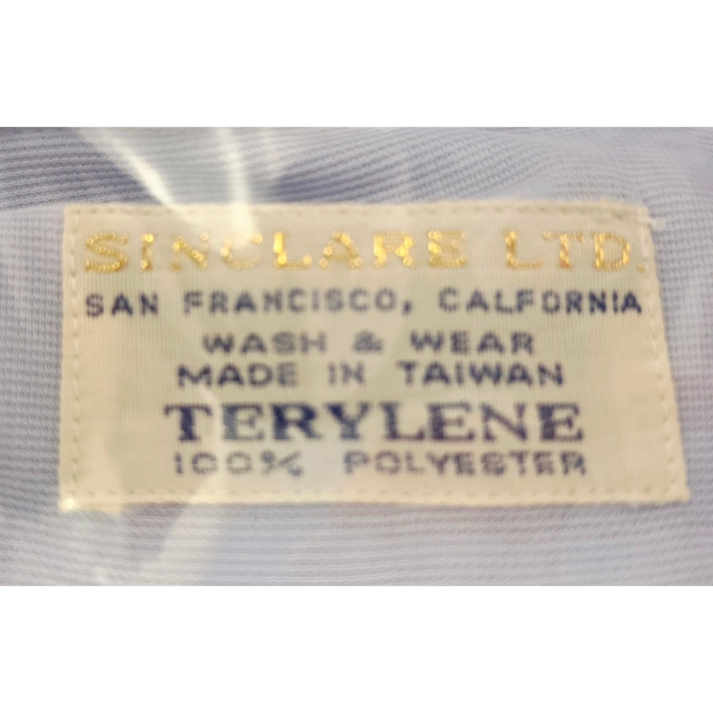 VINTAGE *NEW* 1960's Sinclare Men's Lt Blue Terelyne Shirt 100% Polyester Size 17-32