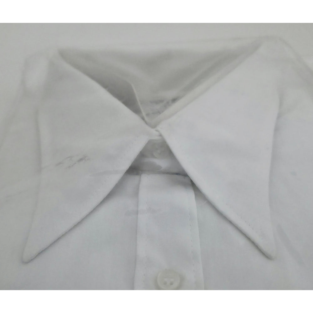 VINTAGE *NEW* 1960's Women's Mini Fashion Shirt White Cotton Blend (Pointed Collar) Size 36