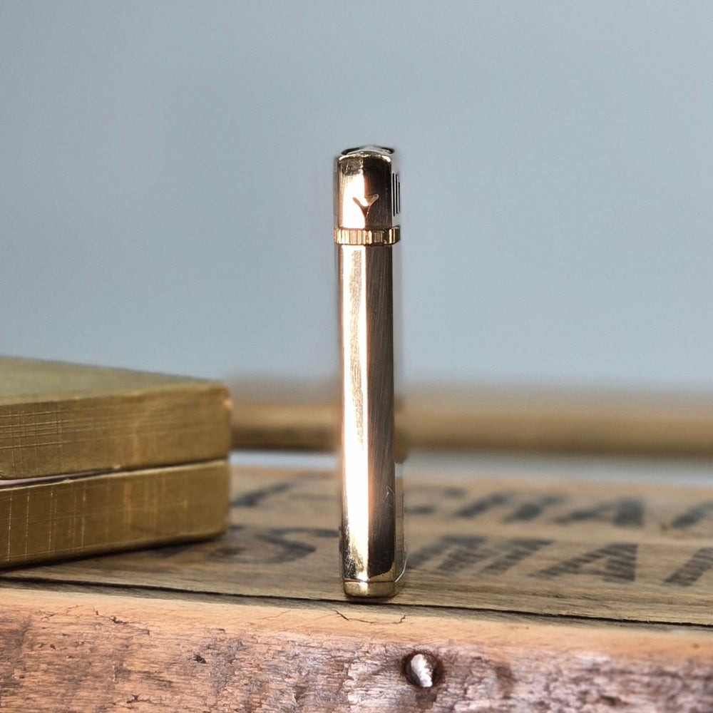 VINTAGE *NEW* 1960's JJJ Gold Butane Lighter Japan