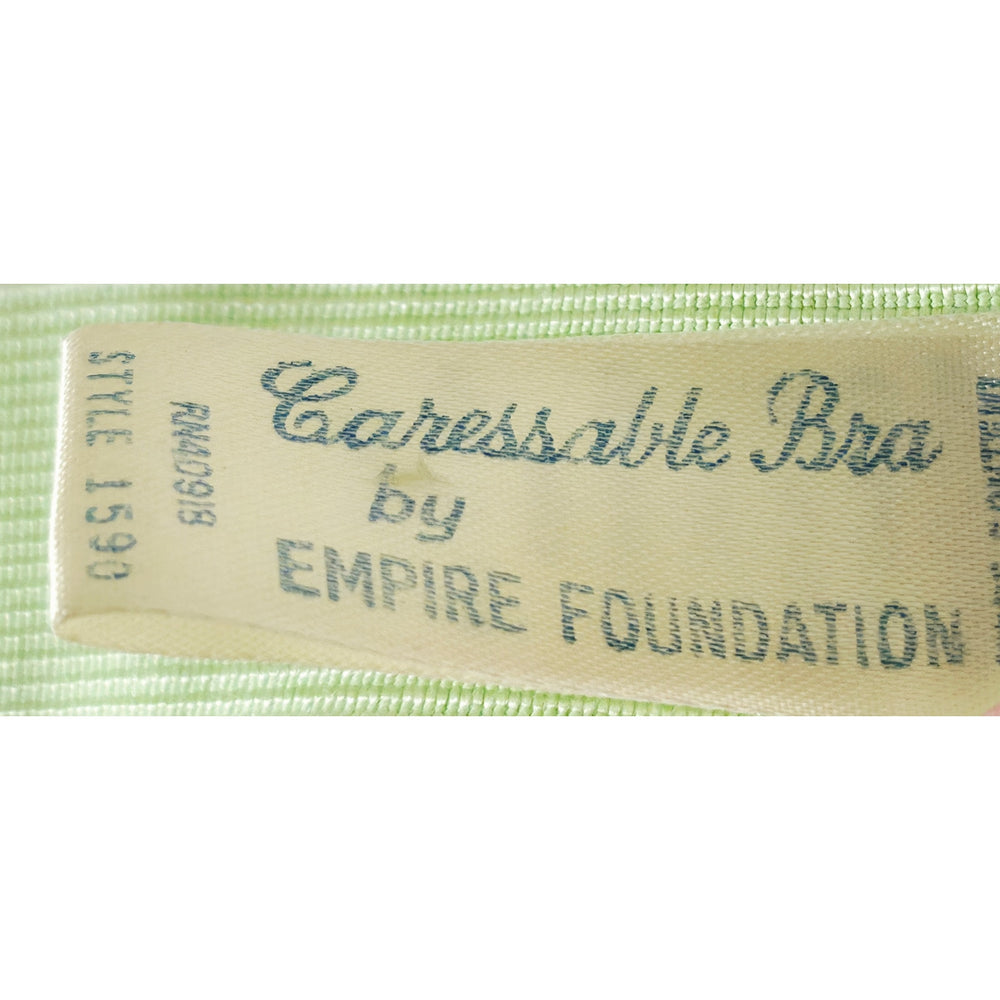 VINTAGE *NEW* 1960's Empire Foundation Women's Green Lace Push Up Bra Size 34A