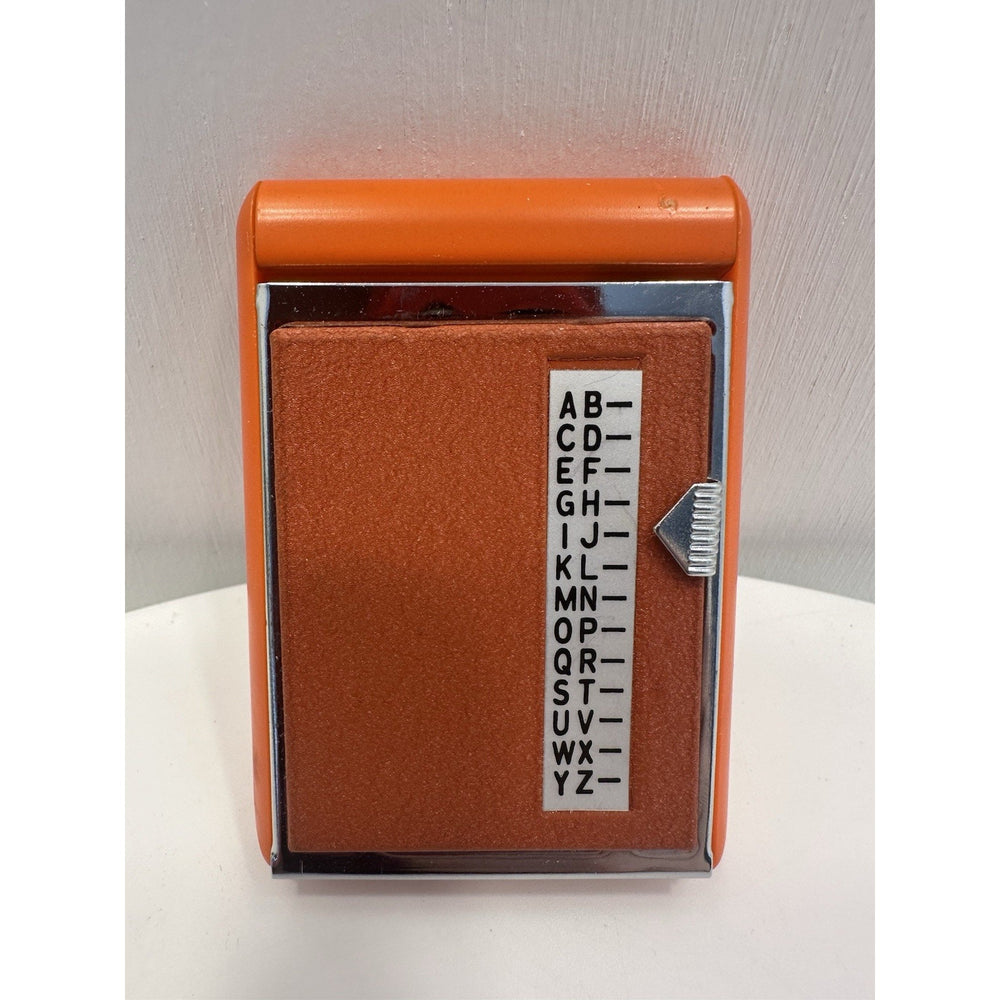Vintage *NEW* 1960's Mini INDEX A-Z Flip Open Telephone Address Rolodex Orange