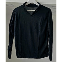 VINTAGE *NEW* 1970's Women's Black Stretch Long Sleeve Shirt 100% Nylon Size M