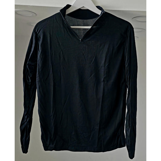 VINTAGE *NEW* 1970's Women's Black Stretch Long Sleeve Shirt 100% Nylon Size M