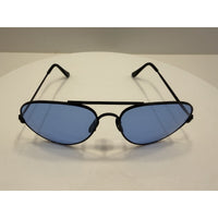 VINTAGE *NEW* 1970's Aviator Black Metal Frame with Blue Tinted Lens Sunglasses