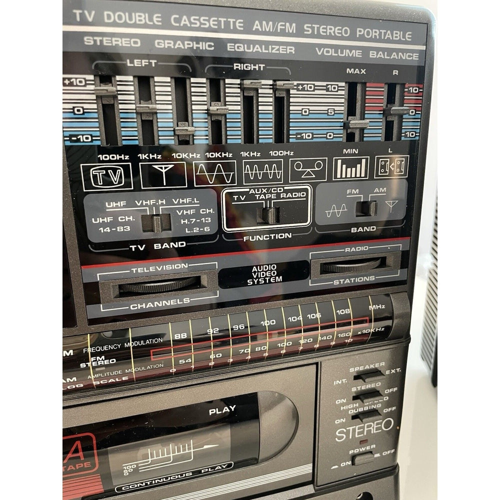 VINTAGE *NEW* 1980's General Sound GS-102S Portable Boombox w/TV