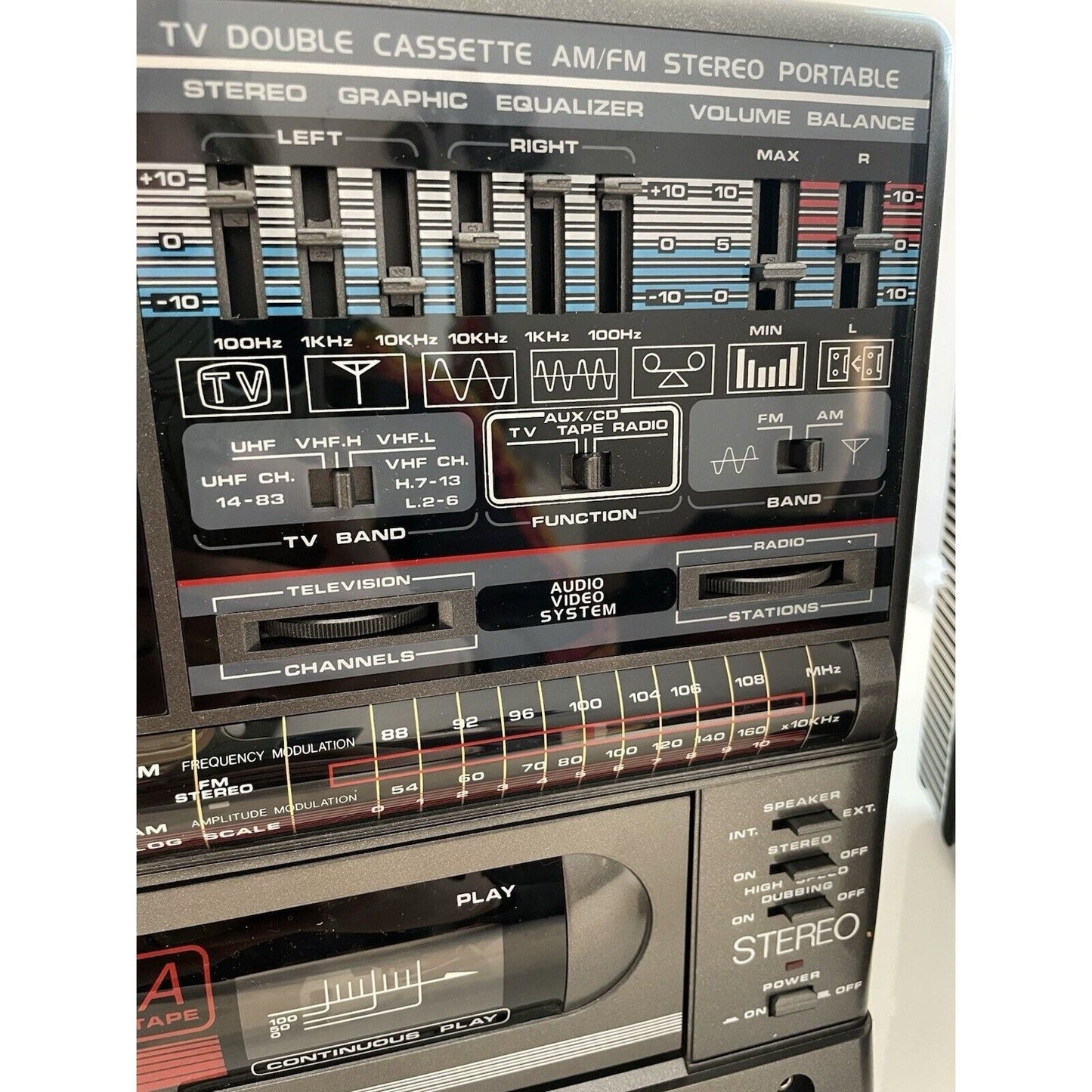 VINTAGE *NEW* 1980's General Sound GS-102S Portable Boombox w/TV