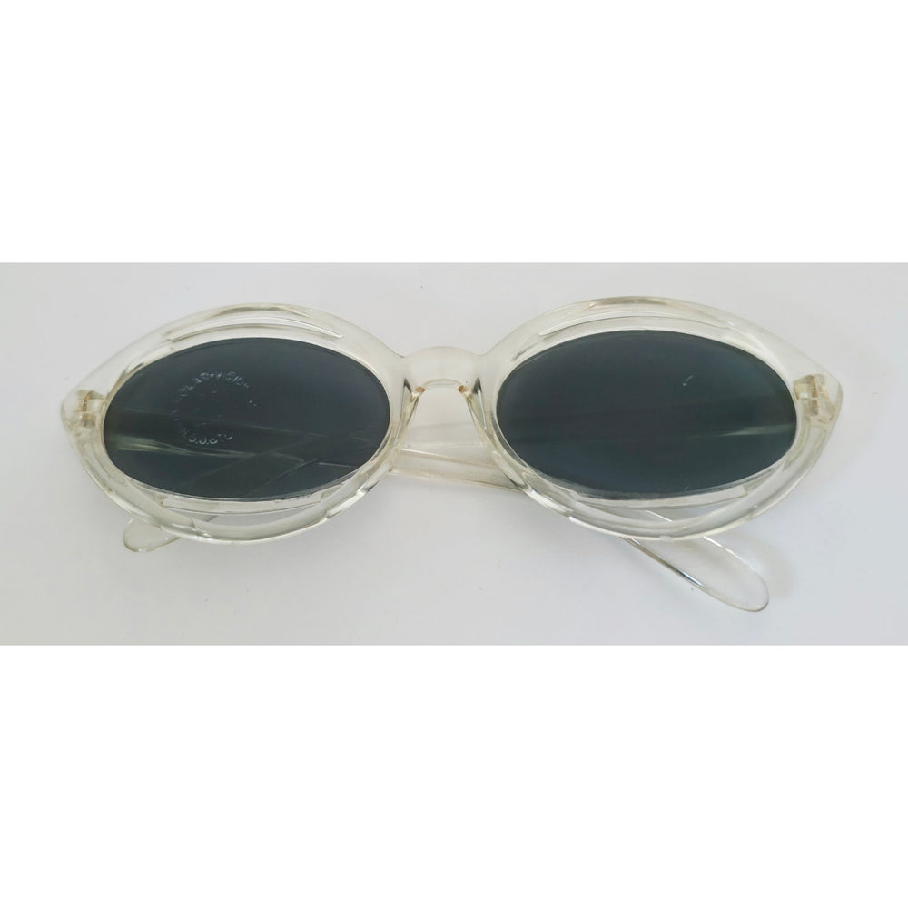 VINTAGE *NEW* 1970's Solarex Clear Frame with Gray Lens Sunglasses USA