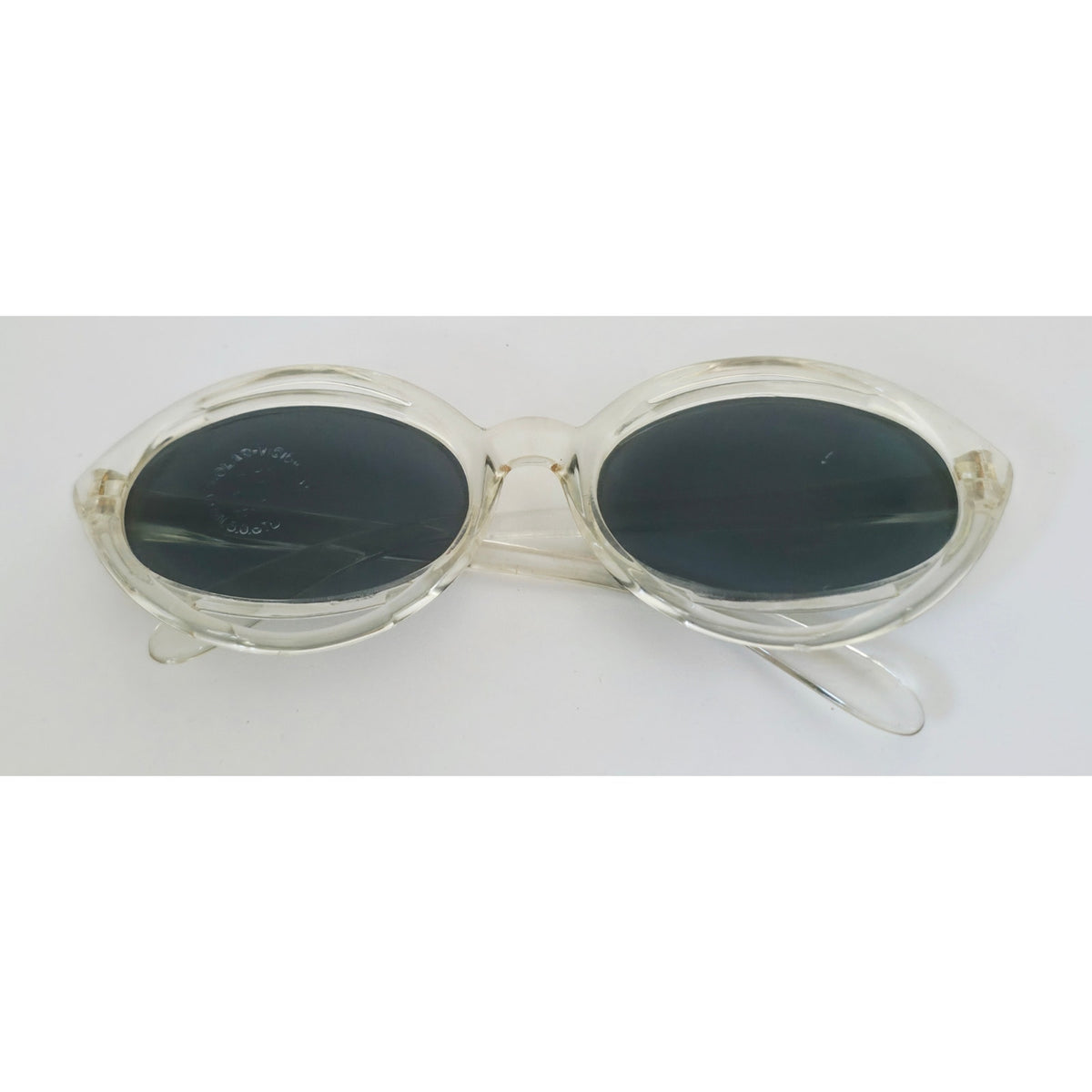 VINTAGE *NEW* 1970's Solarex Clear Frame with Gray Lens Sunglasses USA