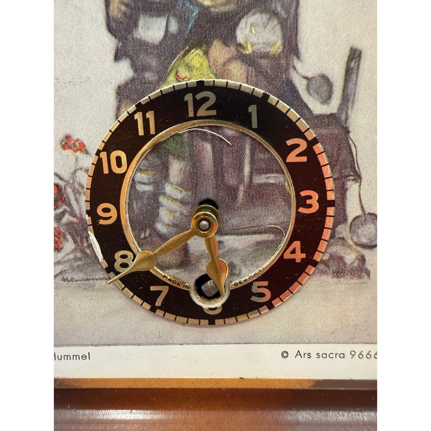 VINTAGE *NEW* 1960's Hummel Mini Hanging Linden Clock w Chimes Germany