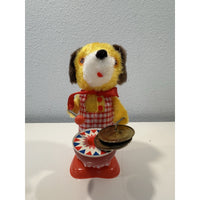 VINTAGE *NEW* 1960's Drummer Pup Mechanical Wind Up Metal Toy