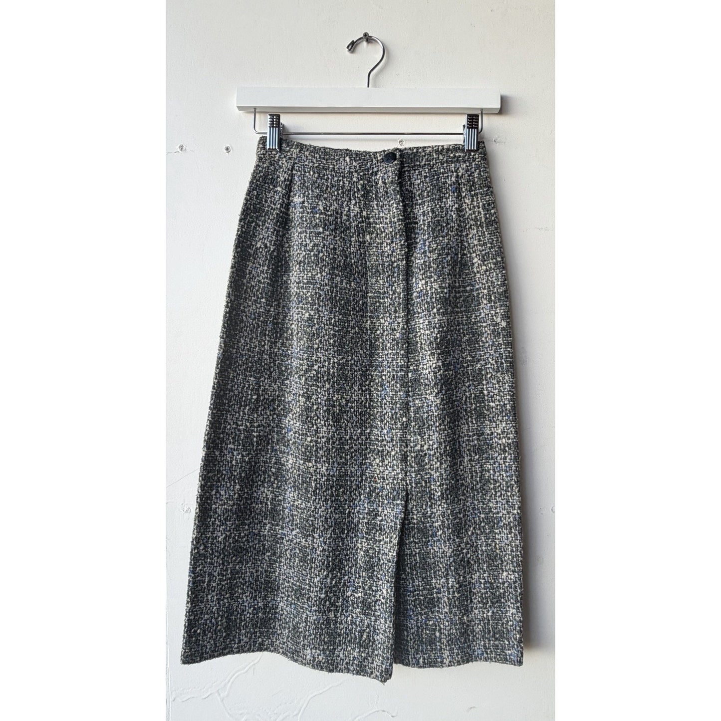 VINTAGE *NEW* 1960's Blue/Gray Lined Italian Tweed Skirt Size 22