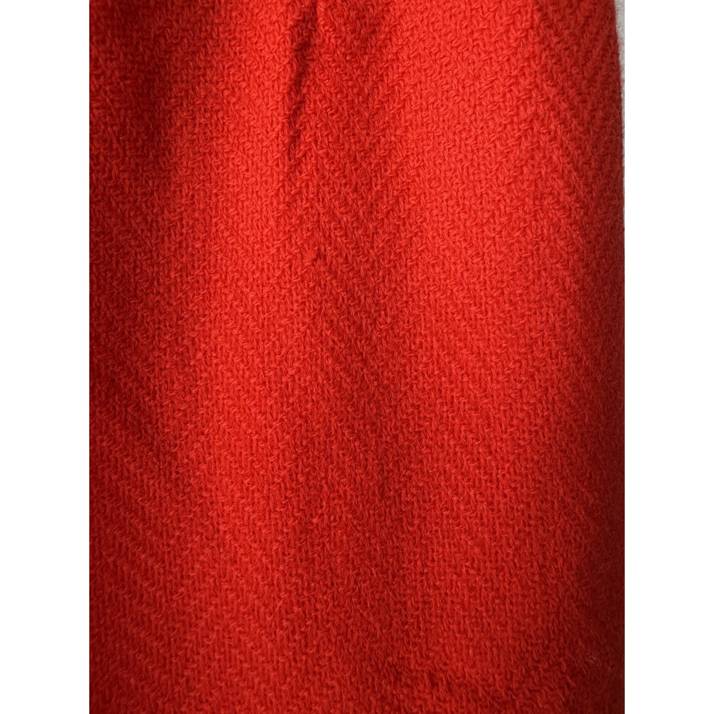 VINTAGE *NEW* 1960's Red Herringbone Hidden Zip Trousers with Slit in Leg