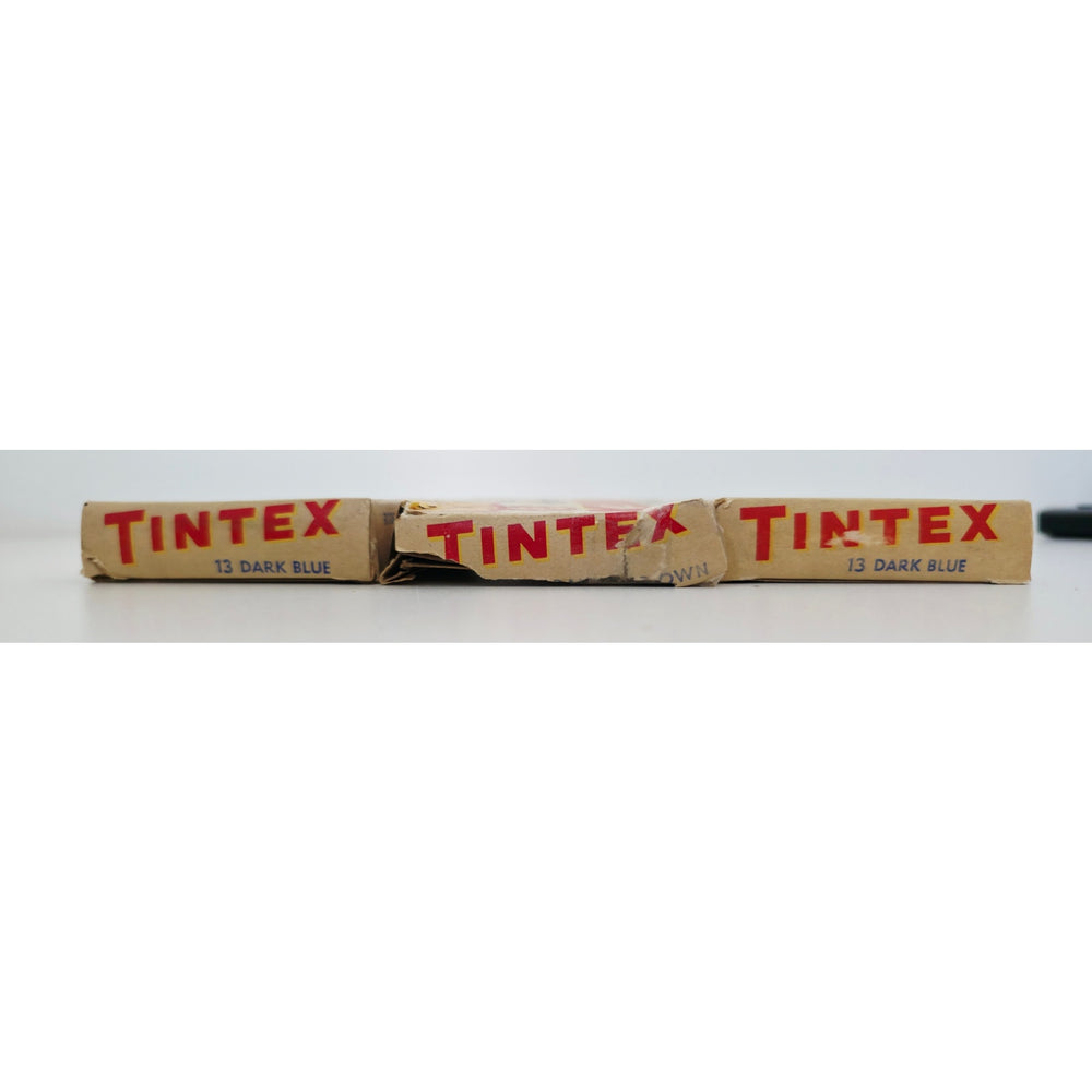 VINTAGE *NEW* 1960's TINTEX All Fabric Dyes 2 Blue 1 Brown Set of 3 1.5oz Each