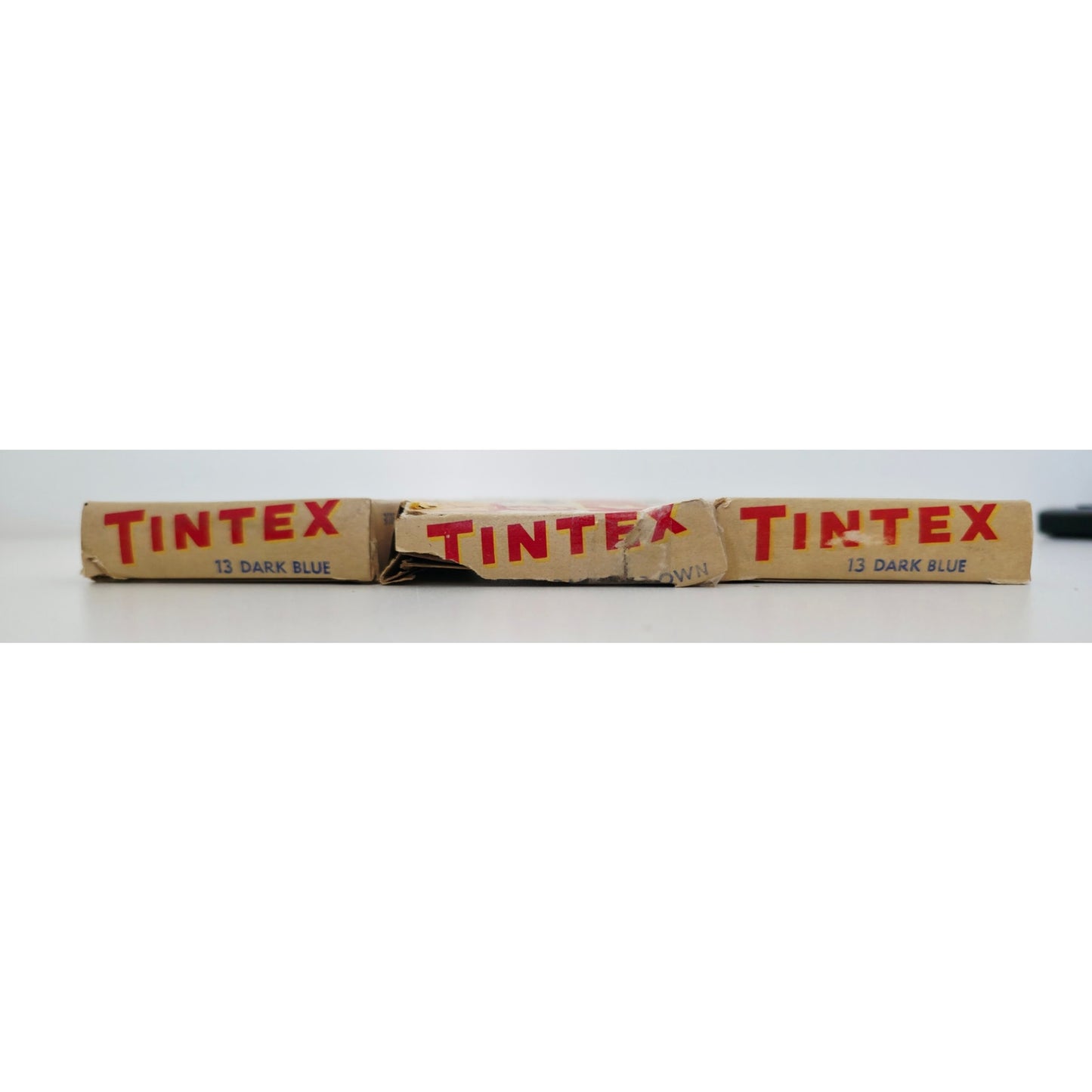 VINTAGE *NEW* 1960's TINTEX All Fabric Dyes 2 Blue 1 Brown Set of 3 1.5oz Each