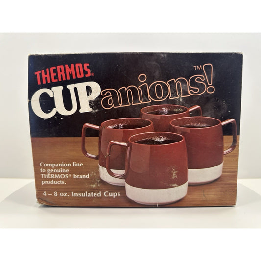 VINTAGE *NEW* 1970's CUPanions By Thermos Set of 4 8oz Cups in Orange