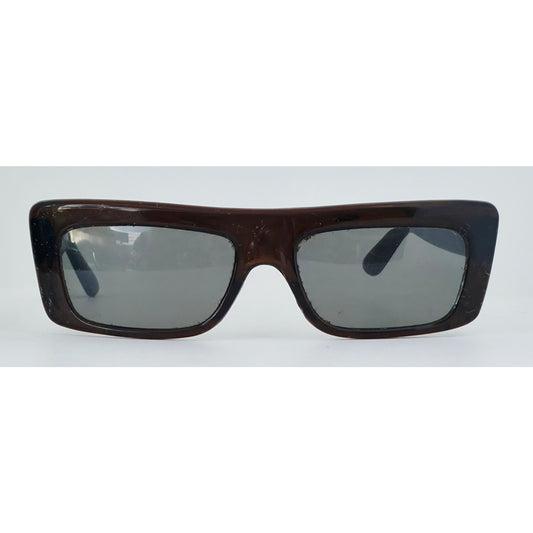 VINTAGE *NEW* 1970's Glam Unisex Sunglasses Brown Frame Gray Lens Made in Italy