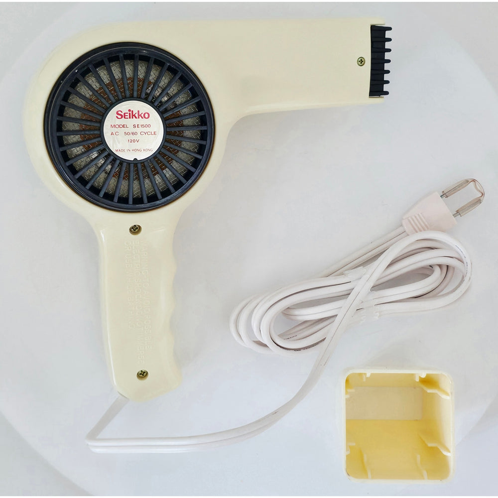 VINTAGE *NEW* 1970's Seikko SE 1500w White Compact Pro Styler Hair Dryer